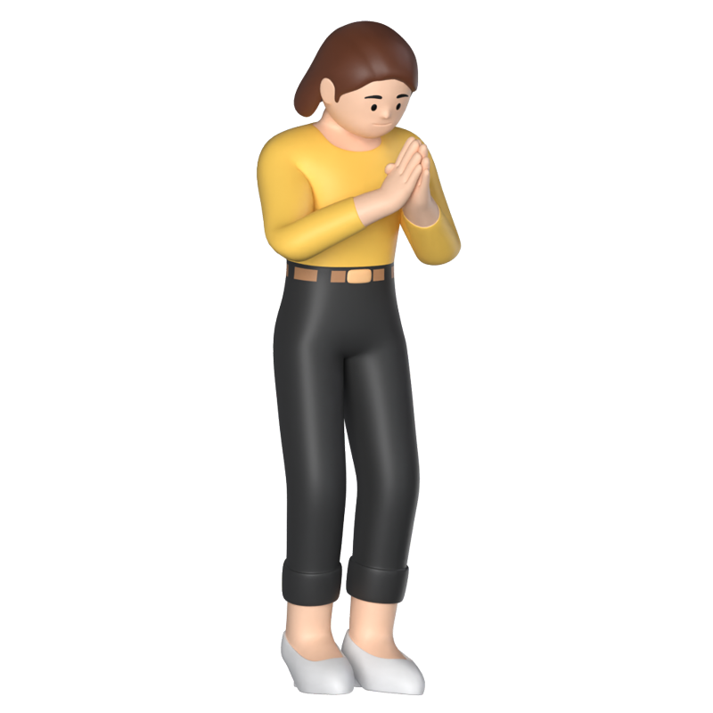 Woman Praying 3D Graphic