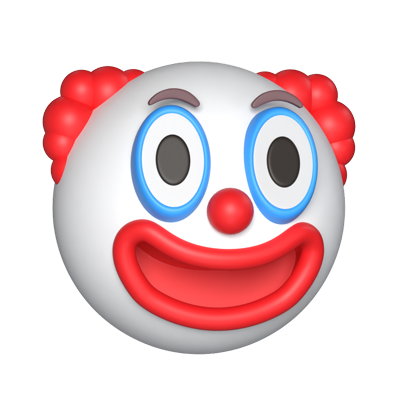 3D Clown Emoticon Model 3D Graphic