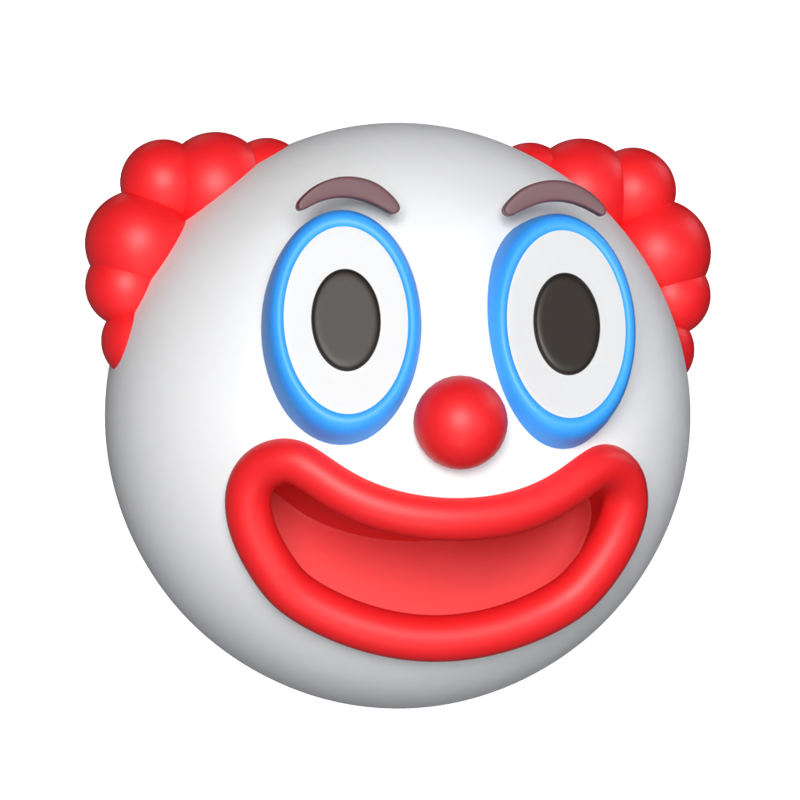 3D Clown Emoticon Model 3D Graphic