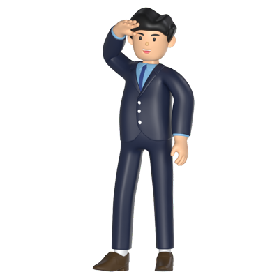 Business Man Searching 3D Graphic
