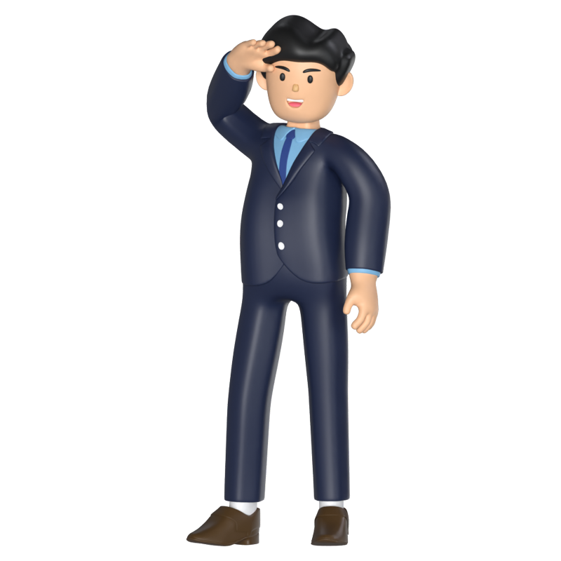 Business Man Searching 3D Graphic