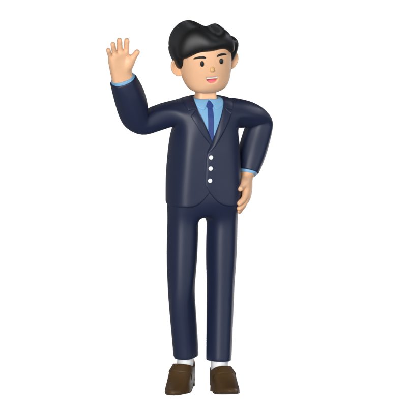 Business Man Hola 3D Graphic