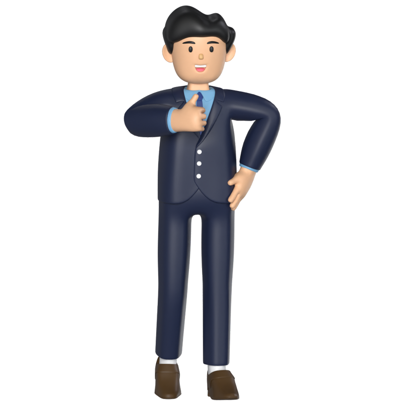 Business Man Thumbs up 3D Graphic