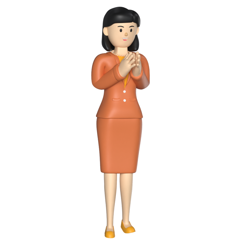 Business Woman Clapping 3D Graphic