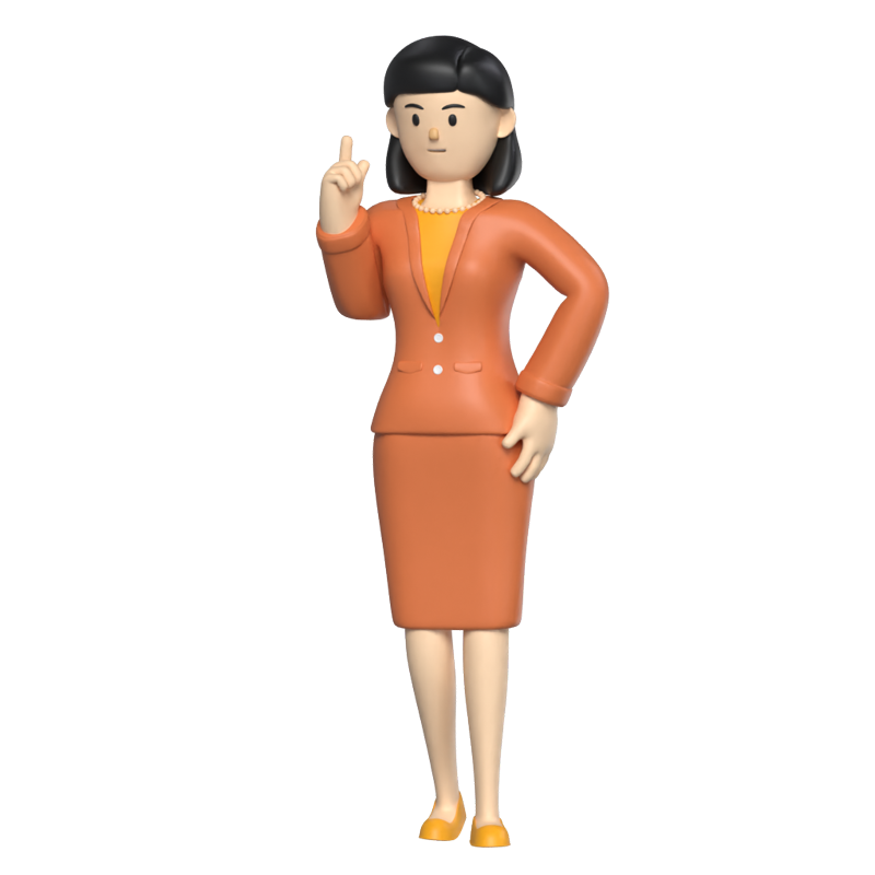 Mujer de negocios con idea 3D Graphic