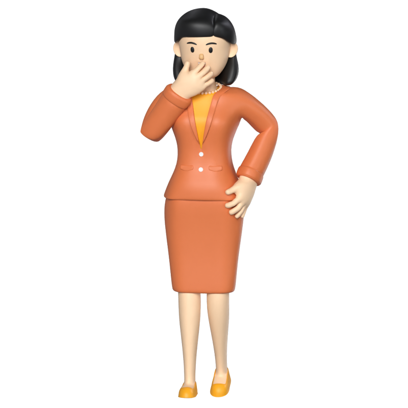 Business Woman Surprised 3D Graphic