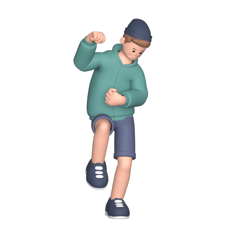 踊る10代の少年 3D Graphic