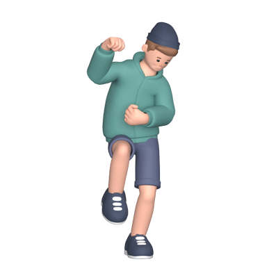 Teenage Boy Dancing 3D Graphic