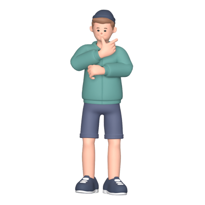 Teenage Boy Stand 3D Graphic