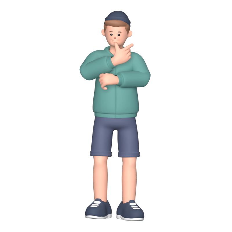 Teenage Boy Stand 3D Graphic