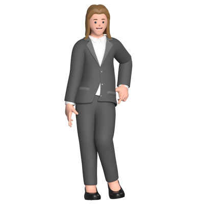 Female Sales Stand Pose 3D Graphic