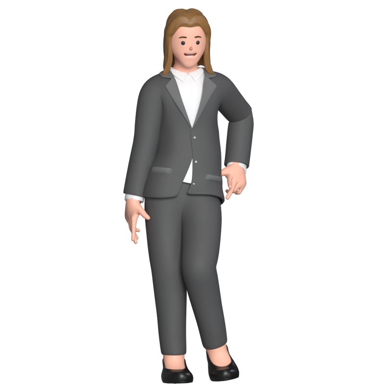 Female Sales Stand Pose 3D Graphic