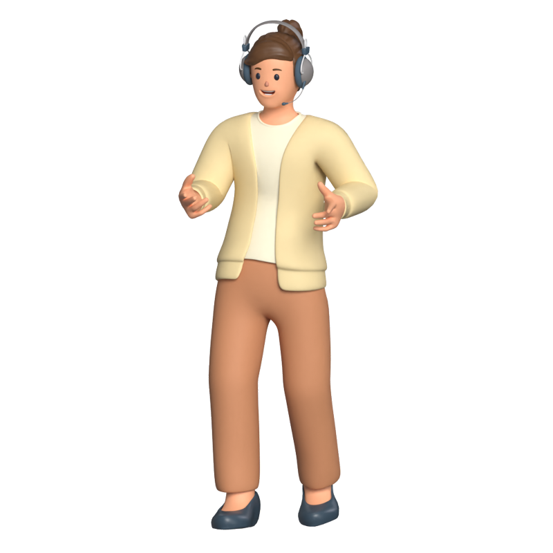 Female Customer Service Talking 3D Graphic