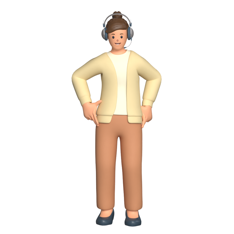 Female Customer Service Stand 3D Graphic