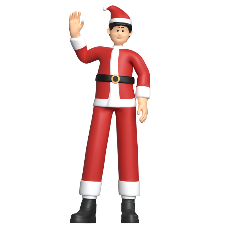 Boy Santa Greeting 3D Graphic