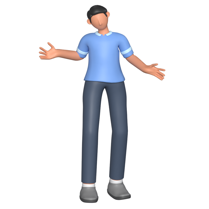 Casual Guy Zeigen Erklären 3D Graphic