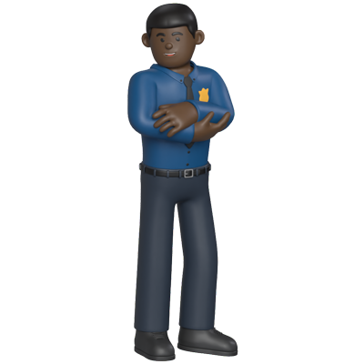 Polizei-Pose 3D Graphic