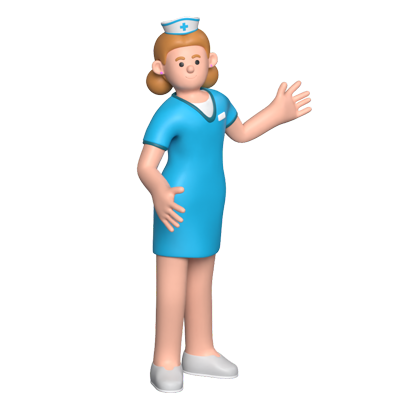 Nurse Indicating 3D Graphic