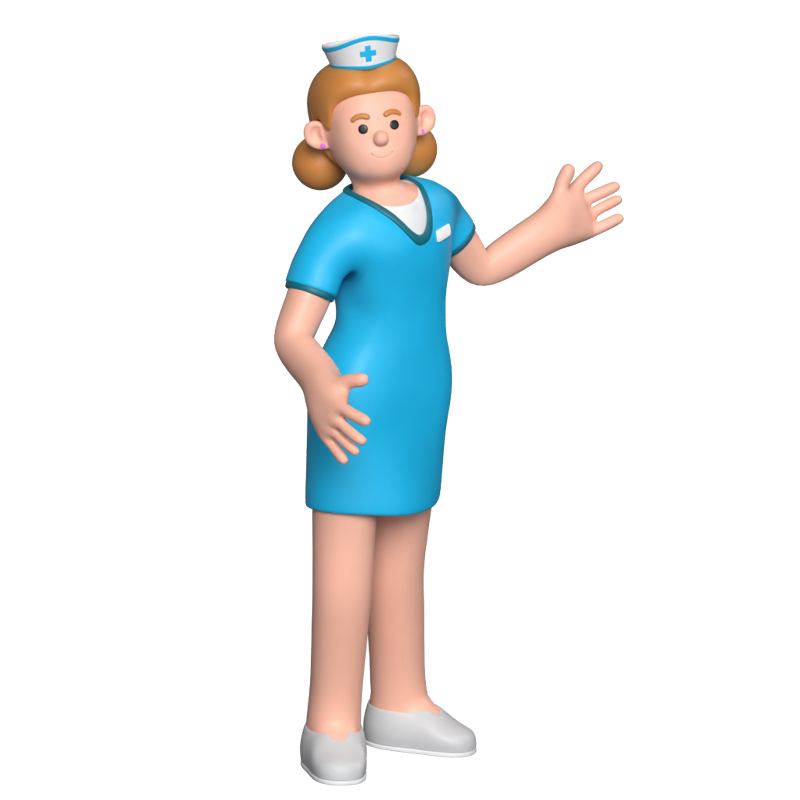 Nurse Indicating 3D Graphic