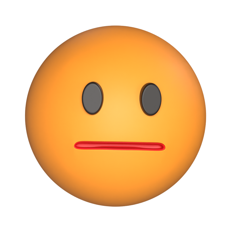 Neutral Face 3D Emoticon Model 3D Graphic