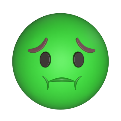 Nauseated Face Expression 3D Emoticon 3D Graphic