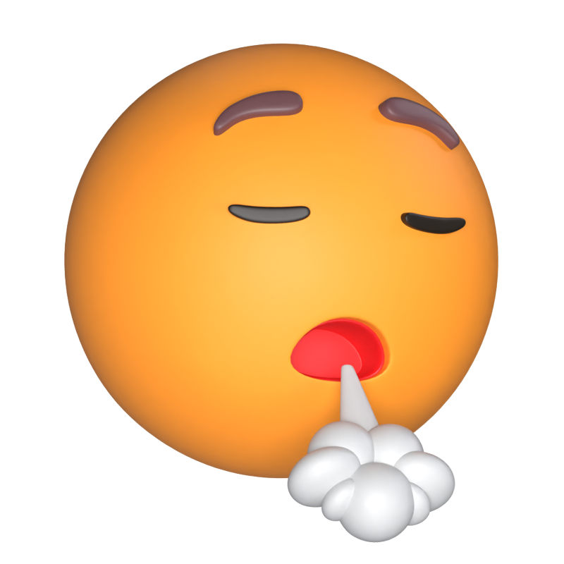 Exhaling 3D Emoticon Model