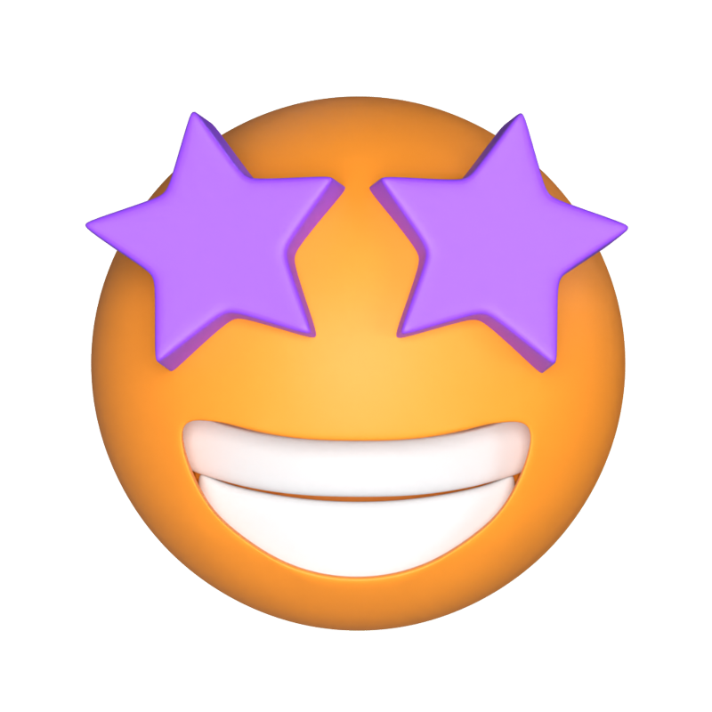 Modelo de emoticono 3D Star Struck 3D Graphic