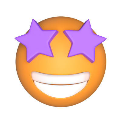 Star Struck 3D Emoticon Model 3D Graphic