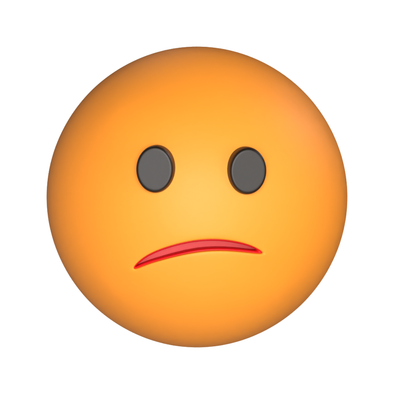 Confused Face 3D Emoticon Model 3D Graphic