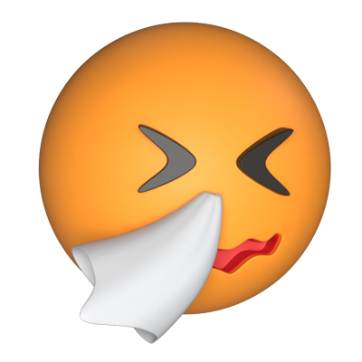 Sneezing Face With A Tissue 3D Icon 3D Graphic