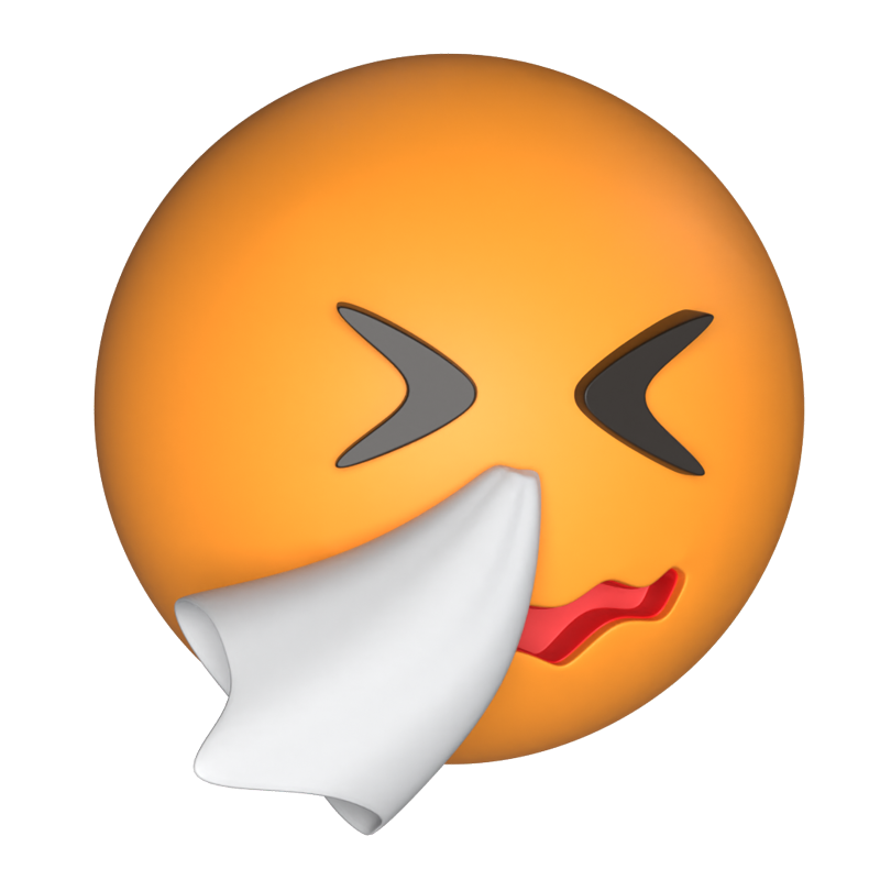 Sneezing Face With A Tissue 3D Icon 3D Graphic