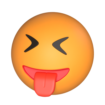 Squinting Face With Tongue 3D Icon 3D Graphic
