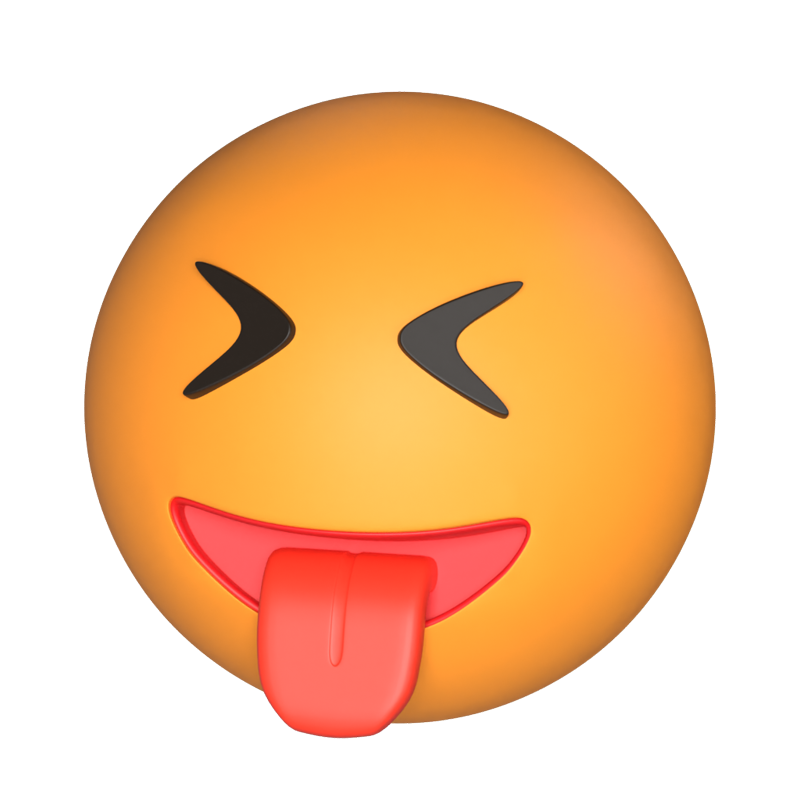 Squinting Face With Tongue 3D Icon 3D Graphic