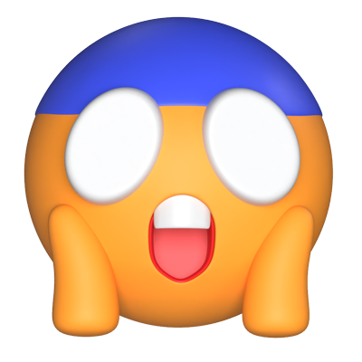 3D Shocked Face Expression With Hands And Opened Mouth 3D Graphic