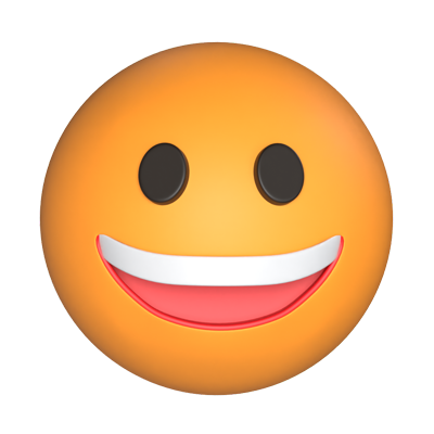 Grinning Face Expression 3D Icon 3D Graphic