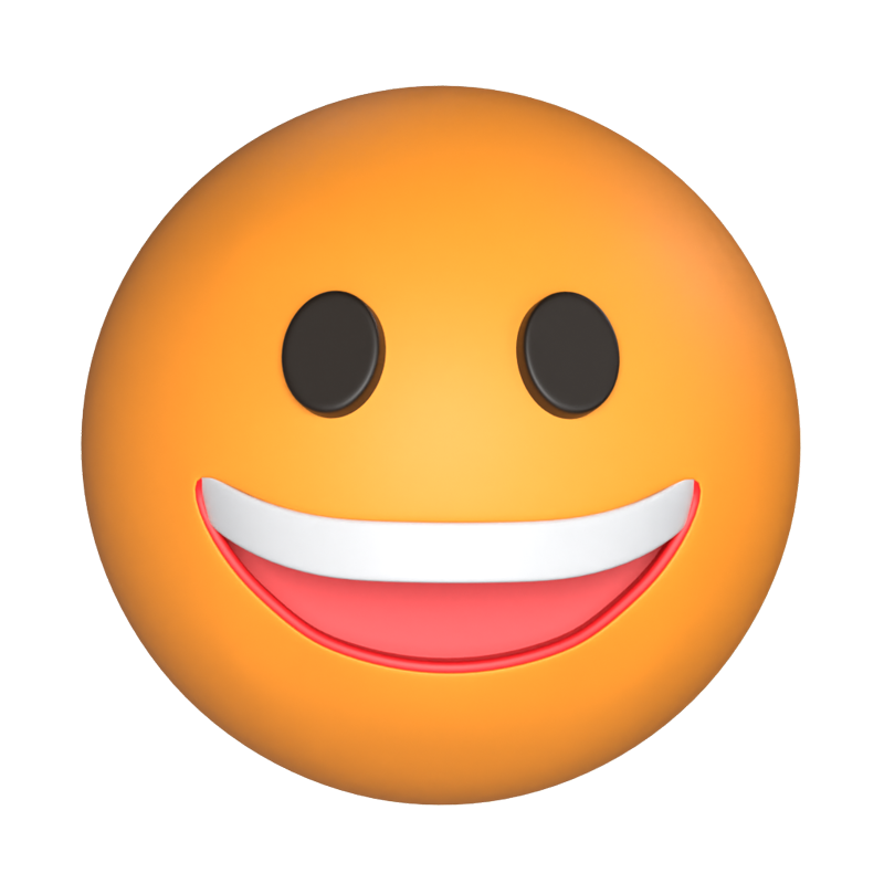 Grinning Face Expression 3D Icon 3D Graphic