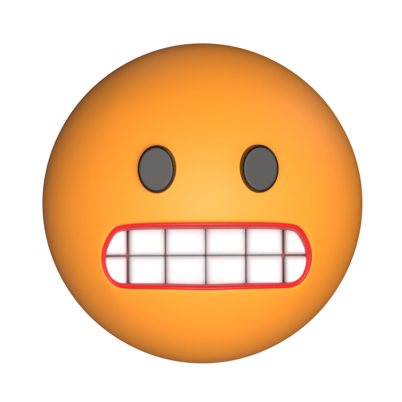 3D Grimacing Face Expression 3D Graphic