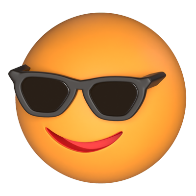 3D Smiling Face With Sunglasses 3D Graphic