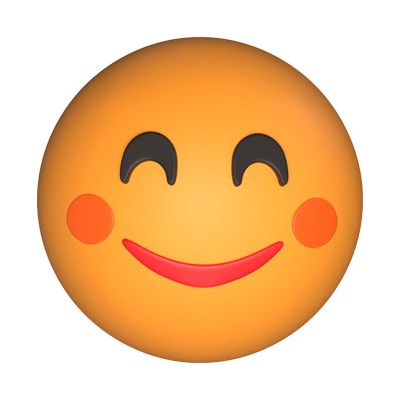 3D Smiling Face With Smiling Eyes 3D Graphic