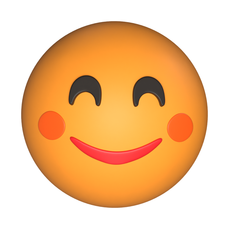 3D Smiling Face With Smiling Eyes 3D Graphic