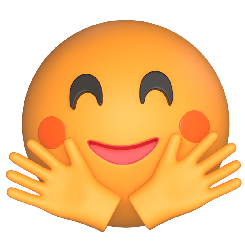 3D Smiling Face With Open Hands