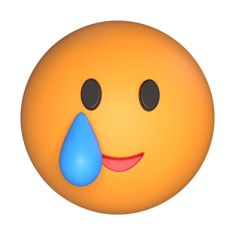 Smiling Face With Tear 3D Model