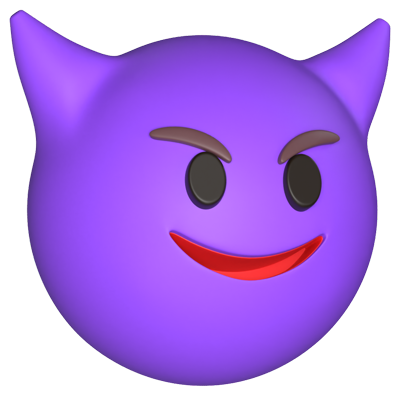 Smiling Face With Horns 3D Model 3D Graphic
