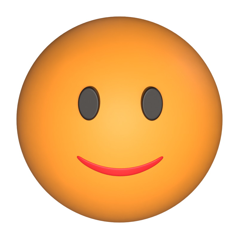 Modelo 3D de una cara ligeramente sonriente 3D Graphic