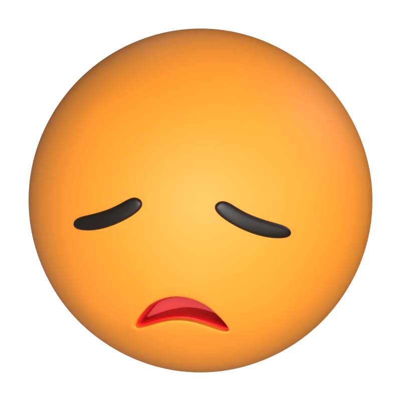 Disappointed Face 3D Icon Model 3D Graphic