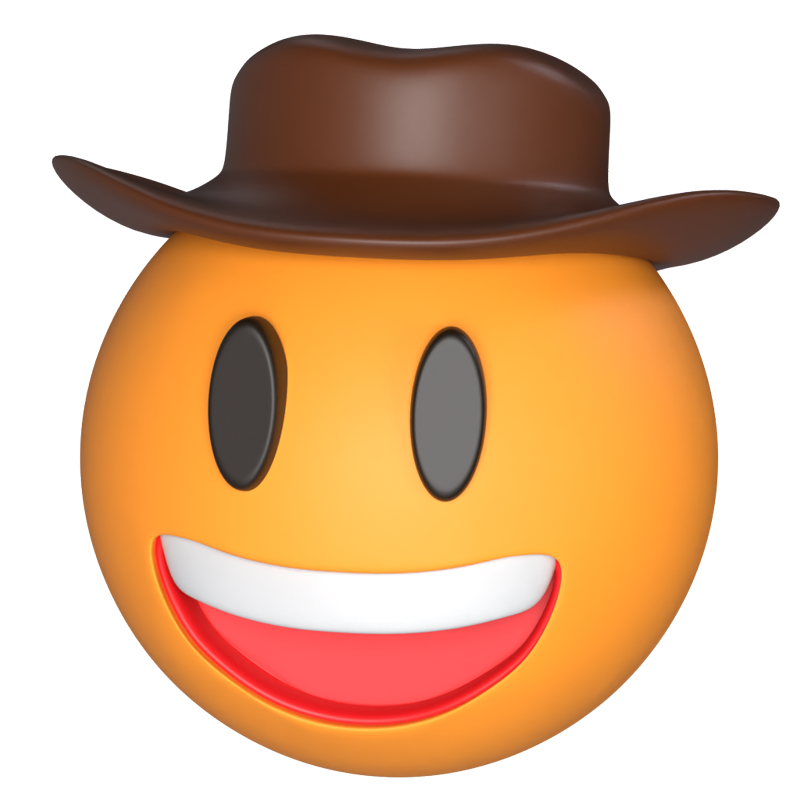 Cowboy Gesicht mit Hut 3D Modell 3D Graphic