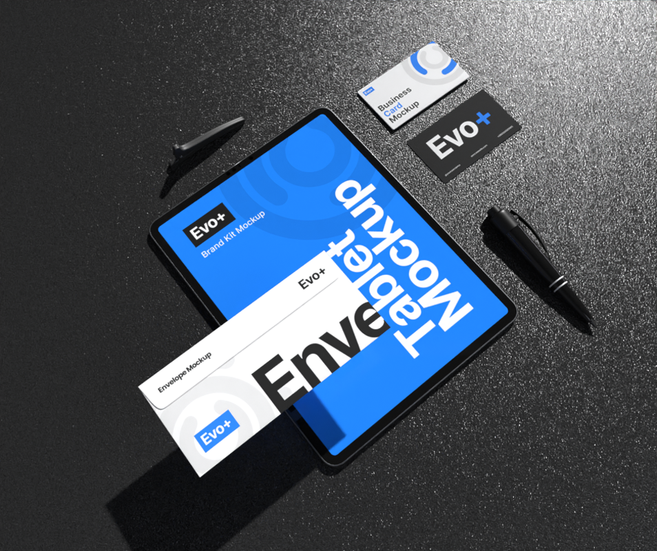 Animated Stationery 3D Mockup 3D Template