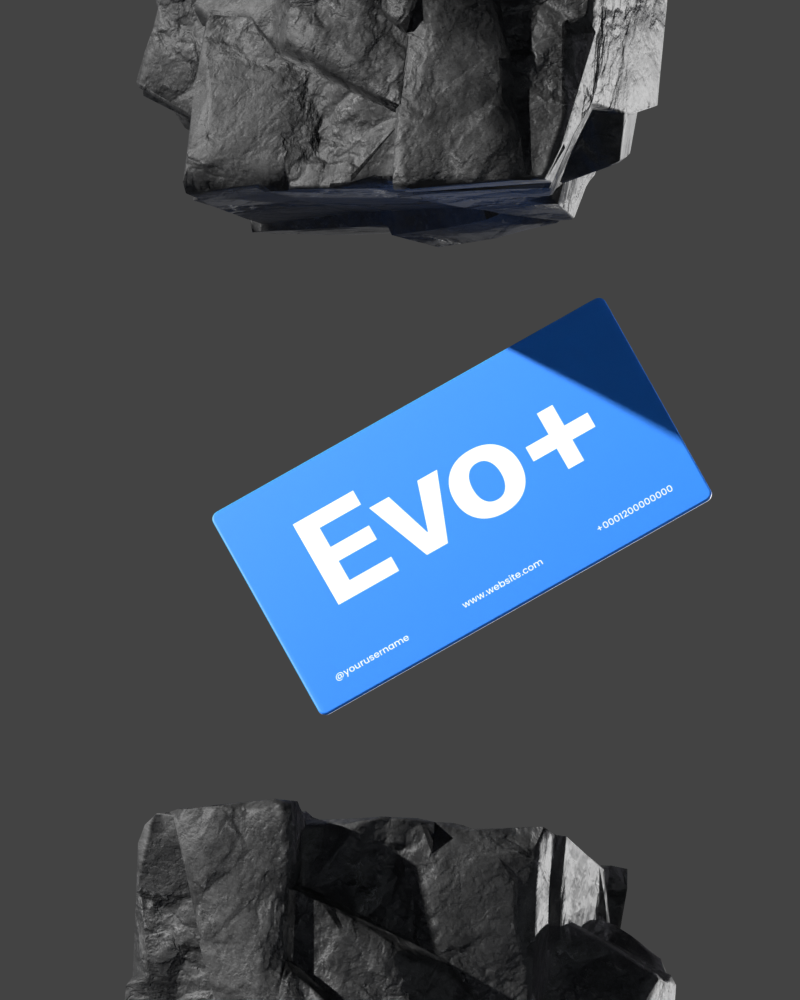 Animated Business Card With Rocks 3D Mockup 3D Template