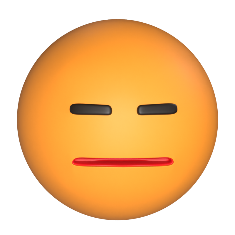 Expressionless Face 3D Icon Model