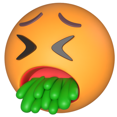 Face Vomiting 3D Icon Model 3D Graphic